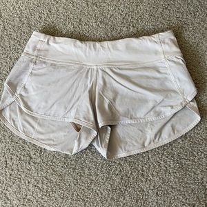 White speed up lulu shorts